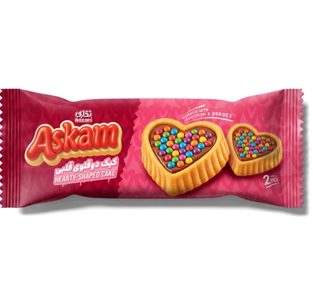 تصویر کیک دوقلوی قلبی آسکام نظری (کارتن 24 عددی ) 